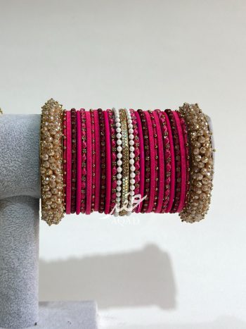Mehr Bride bangle set (shocking pink)- BNG 17