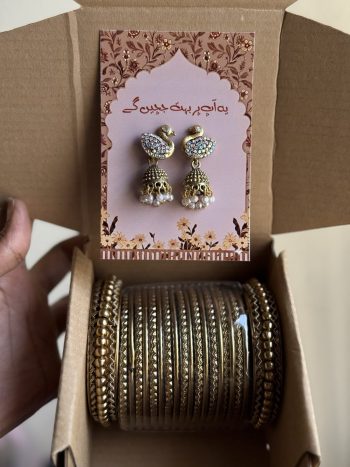Golden Dove Bangle & jhumka Duo