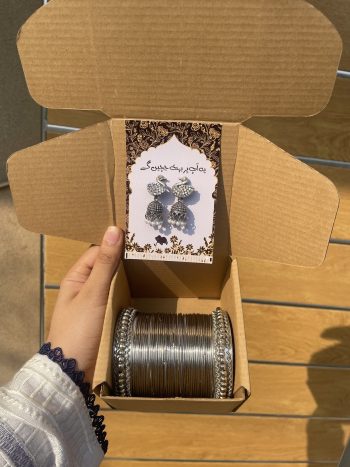 Silver Dove Bangle & jhumka Duo